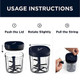 3.8 Cups Premium Plastic Manual Food Chopper Hand Pull String Onion Vegetable Mincer Dishwasher Safe 900Ml Blue