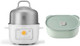 Buydeem G32 Electric Food Steamer 1.6Qt With Ceramic Food Storage Container 17Oz Cozy Greenish