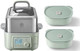 Buydeem G553 5-Quart Electric Food Steamer With Two Ceramic Food Storage Container 17Oz Cozy Greenish One Touch Vegetable Steamer Digital Multifunctional Steamer No Stew Pots Included