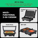 Chefman Electric Panini Grill With Non-Stick Plates 180° Opening Removable Drip Tray & 2-Slice Digital Toaster Pop-Up Stainless Steel Extra-Wide Slots For Bagels Defrost