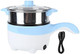 Mini Car Electric Cooker And Food Steamer 2L Portable Travel Noodles Cooker For Truck Rv Marine(24V 2 Liter Electric Frying Pan Sky Blue)