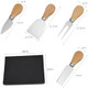 4-Piece Cheese Knife Set Cheese Knives Cheese Knife Set Wooden Handle Stainless Steel Cheese Slicer Fork Spreader For Cheese Butter Pizza Cake Cutlery Cheese Knife