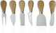 6 Pcs Cheese Knives Set With Wooden Handle Mini Charcuterie Boards Accessories For Cheese Slicer And Butter Cutter Stainless Steel Cheese Spreader Knives Fork Slicer