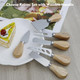 6 Pcs Cheese Knives Set With Wooden Handle Mini Charcuterie Boards Accessories For Cheese Slicer And Butter Cutter Stainless Steel Cheese Spreader Knives Fork Slicer