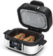 5-In-1 Indoor Grill With Air Fry Crisper Basket Bake Cooking Pot And Smoke Control Systemremovable Grill Gate Crisper Basket