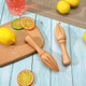 2Pcs Wooden Lemon Reamer Lime Squeezer Lime Juicer Beech Wood Handheld Kitchen Juicing Tool Suitable For Cooking Baking Home Restaurant 6.30 × 1.42 Inches