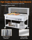 72Qt Electric Commercial Food Warmer 9X8Qt Steam Table Stainless Steel Bain Marie W/Acrylic Shield Overshelf Undershelf Temperature Control & Lid For Buffet Party Restaurant 1500W 110V