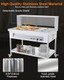 72Qt Electric Commercial Food Warmer 9X8Qt Steam Table Stainless Steel Bain Marie W/Acrylic Shield Overshelf Undershelf Temperature Control & Lid For Buffet Party Restaurant 1500W 110V