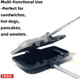 Nonstick Flip Sandwich Maker And Grill Pan For 4W1H Sandwich Maker Breakfasts—Perfect For Pancakes Toast Omelets Grilled Cheese And Hot Dogs