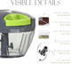 Manual Food Processor Vegetable Chopper Portable Hand Pull String Garlic Mincer Onion Cutter Garlic Grinder Shredders Masher Crusher Complementary Food Mixer For Fruits.