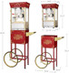 Popcorn Machine With Cart – 8Oz Popper With Stainless-Steel Kettle Heated Warming Deck And Old Maids Drawer By Great Northern Popcorn (Red)