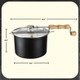 Stovetop Popcorn Maker – 6.5-Quart Popper Pan With Wooden Crank Handle And Internal Kernel Stirrer By Great Northern Popcorn (Black)