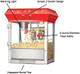 Princeton Popcorn Machine With Cart - 8Oz Popper With Stainless-Steel Kettle Warming Light And Accessories By Great Northern Popcorn (Red)
