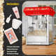Princeton Popcorn Machine With Cart - 8Oz Popper With Stainless-Steel Kettle Warming Light And Accessories By Great Northern Popcorn (Red)