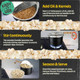 Foundation Popcorn Machine With Cart - 8Oz Popper With Stainless-Steel Kettle Warming Light And Accessories By Great Northern Popcorn (Black)