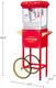 Popcorn Machine With Cart – 6Oz Popper With Stainless-Steel Kettle Heated Warming Deck And Old Maids Drawer By Great Northern Popcorn Company (Red)