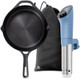 Greater Goods 10” Cast Iron Skillet And Sous Vide For Father'S Day. Stone Blue.