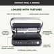 Greenpan 6-In-1 Multifunction Removable Plate Indoor Grill & Electric Griddle Diamond Infused Pfas Ceramic Nonstick Reversible Plates Opens Flat Adjustable Temp Panini Press Black