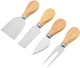 Gshllo 4 Pcs Stainless Steel Cheese Knives Set Small Metal Cheese Slicer Wood Handle Cheese Butter Cutter Cheese Cake Shovel Birthday Party Cheese Fork For Dessert Picnics