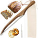 Premium Bread Bow Knife With Cutting Guide - 16" Serrated Sourdough Cutter For Homemade Bread Artisan Loaves & Baguettesbread Knife With Protective Cover & Storage Bag(Acacia)