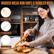 Premium Bread Bow Knife With Cutting Guide - 16" Serrated Sourdough Cutter For Homemade Bread Artisan Loaves & Baguettesbread Knife With Protective Cover & Storage Bag(Acacia)