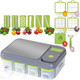 All In 1 Vegetable Chopper Veggie Dicer Stainless Steel Chesse Grater Metal Abs Food Slicer Salad Chopper Multifunctional Tools Fruit Cutter With Cutting Board Kitchen Gadgets