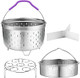 Steamer Basket For Instant Pot Pressure Cooker Accessories Set Compatible With 5/6/8 Qt Instapot -18/8 Stainless Steel Strainer Insert With Silicone Handledivideregg Steamer Rack 6 Quart