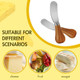 Houkiper Butter Spreader Knife 2 Pack Stainless Steel Cheese Spreader With Wooden Handle 12.5Cm For Kitchen Vegetables Fruits Picnic - Silver