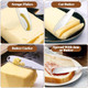 2Pcs Butter Knife Spreader Stainless Steel 3-In-1 Sandwich Curler Slicer And Spreader Durable Straight Edge Butter Grater With Holes Kitchen Serrated For Cold Cream Cheese Jellies