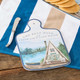 International Coastal Landscape Cheese Board With Knife Set 13.25-Inch Length For Everyday Use Kitchen Accessories Party Celebration