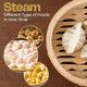 Kitchen & Co 10-Inch Dumpling Bamboo Steamer- Complete Set Of 2 Tier Bamboo Steamer Basket 2 Chopsticks 1 Rolling Pin Ceramic Dish & More-Bringing Tradition To Your Table One Steamed Dish At A Time