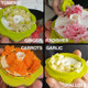 The Garlic Chop - Grinder Press Chopper Mincer - Lime Green With Patented White Push Button Rising Plate