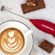 Handheld Milk Frother Slickfroth 2.0 - Portable Lightweight Electric Cappuccino Latte Coffee & Drink Mixer - Powerful Battery Powered One-Button Stirrer Wand For Easy On The Go Whisking