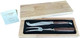 Laguiole En Aubrac 2-Piece Stainless Steel Cheese Knife Set With Fork & Cheese Knife Polished Bolsters Morado Rosewood Handle