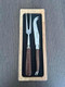 Laguiole En Aubrac 2-Piece Stainless Steel Cheese Knife Set With Fork & Cheese Knife Polished Bolsters Morado Rosewood Handle