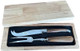 Laguiole En Aubrac 2-Piece Stainless Steel Cheese Knife Set With Fork & Cheese Knife Aubrac Wood Handles Polished Bolster