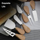 2Pcs Charcuterie Board Cheese Server Bamboo Cheese Board And Knife Set Cheese Plate Cheese Platter Serving Tray With Cheese Knives