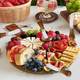 2Pcs Charcuterie Board Cheese Server Bamboo Cheese Board And Knife Set Cheese Plate Cheese Platter Serving Tray With Cheese Knives