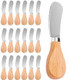 18Pcs Wooden Handle Butter Spreader Knives Set – Stainless Steel Cheese Spreader For Charcuterie Board Cheese Knife Set For Butter Jam Pastry Cocktail Knives And Kitchen Accessories (18)