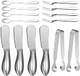 Charcuterie Board Accessories Set14-Piece Cheese And Butter Spreader Knives & Serving Tongswooden Handle Cocktail Knives