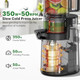 Cold Press Juicer Slow Masticating Juicer With 5.4" Wide Feed Chute 350W Juicer Machines Fit Whole Vegetables And Fruits With High Juice Yield Easy To Clean