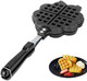 Waffle Maker Pan 5.5 In Stick Proof Double Sided Waffle Irons 4 Slice Petaloid Waffle Cone Machine For Gas Stove & Open Fire