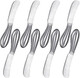 Mudder 8 Pieces Butter Knives Cheese Spreader Knife Stainless Steel Butter Spreader Utensils For Cheese Jam Pastry Making