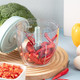 Pull String Garlic Chopper 5 Sharp Blades Manual Onion Cutter Dishwasher Safe Portable Hand Food Processor With Bowl For Vegetables Nuts Spice Baby Food 3.8 Cup