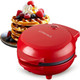 Ceramic Nonstick Mini Snack Waffle Maker 4” Mold Quick Heat For Crispy Waffles French Toast Tuna Melt Egg & Grilled Cheese Sandwiches For Kids & Family Just Add Batter (Black)