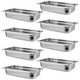 Soujap 8 Pack Steam Table Pan 1/3 Size X 2.5 Inch Deep Stainless Steel Anti-Jamming Food Cooking Pan Steam Table Pan Hotel Pan For Buffet Restaurants Catering Supplies
