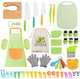 Suhctuptx Kids Knife Set For Real Cooking Kids Kitchen Knives With Cutting Board Crinkle Cutters Food Conversion Chart & Cleaning Tools (37Pcs Green)