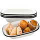 Tablecraft 80013 Enamelware Collection Serving Pan White With Black Rim Porcelain Over Steel Oven-To-Table Camping Farmhouse Indoor/Outdoor 7.75" X 5.75" X 1.75" 18 Oz