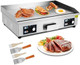 29" Commercial Electric Griddle 3000W Half Grooved Teppanyaki Grill Stainless Steel Electric Countertop Griddle With Drip Hole 122°F-572°F Electric Griddle For Kitchen Restaurant