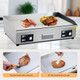 29" Commercial Electric Griddle 3000W Half Grooved Teppanyaki Grill Stainless Steel Electric Countertop Griddle With Drip Hole 122°F-572°F Electric Griddle For Kitchen Restaurant